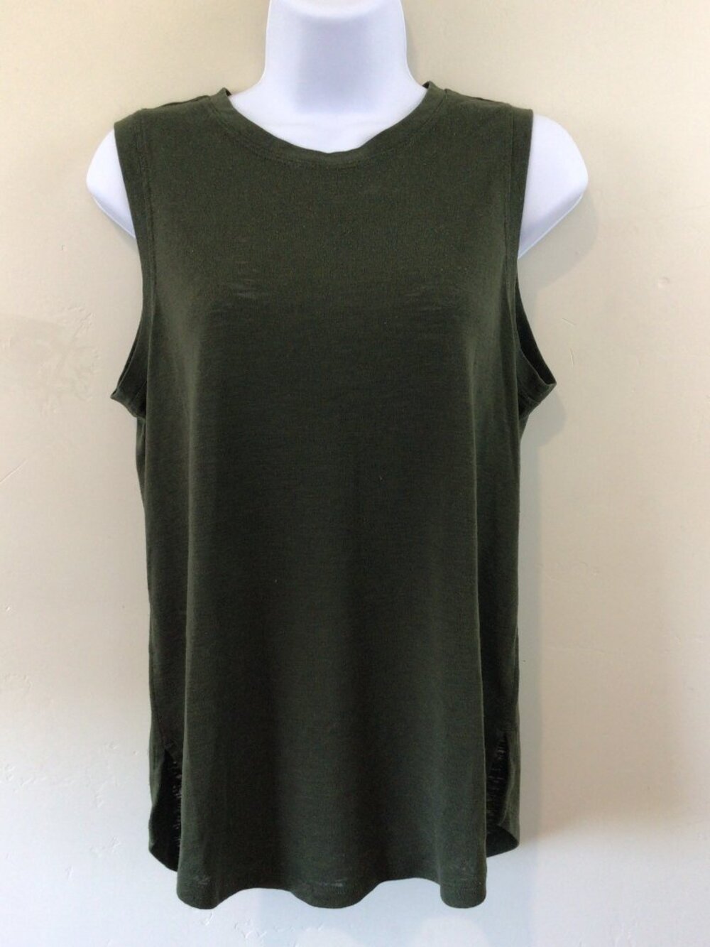Athleta Green Sleeveless Burn Out Fabric Tank Top Shirt